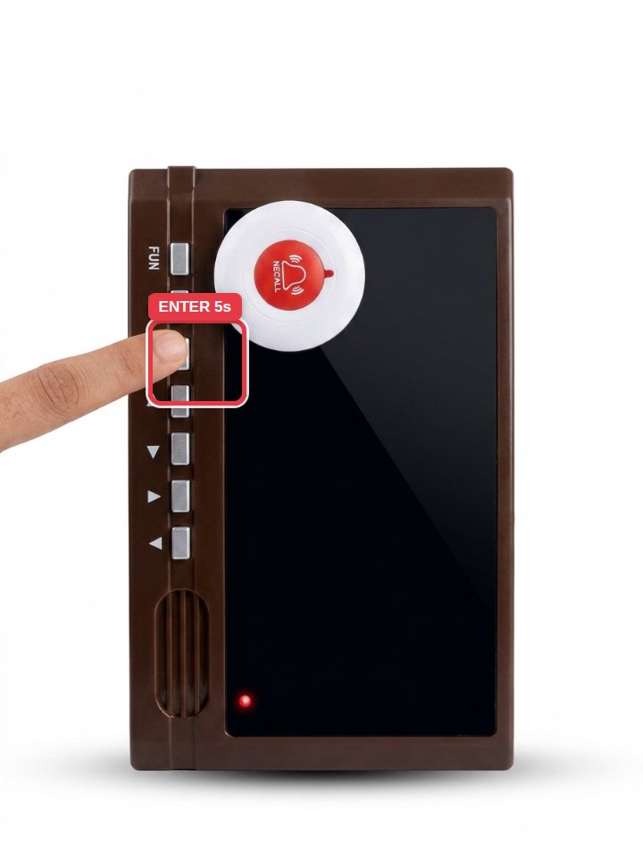 Step 2 — hold ENTER 5 seconds